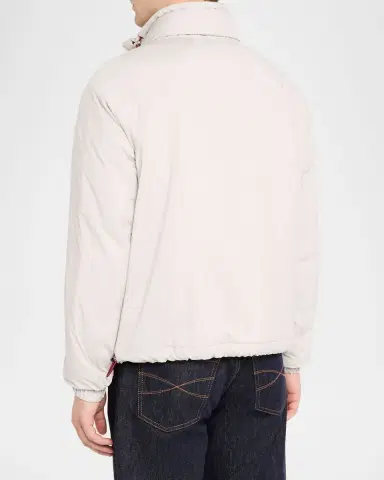 Brunello Cucinelli Men's Thermor Stand Collar Full-Zip Jacket | Thumbnail 3