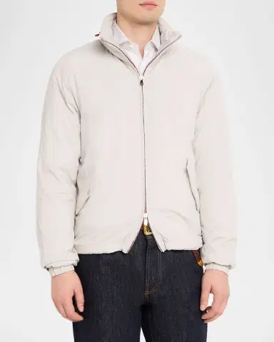 Brunello Cucinelli Men's Thermor Stand Collar Full-Zip Jacket | Thumbnail 4