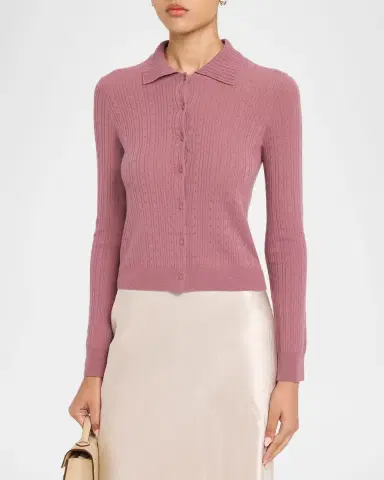 Vince Pointelle Wool Cardigan | Thumbnail 4 Vince Pointelle Wool Cardigan | Thumbnail 4