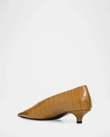 TOTEME 35mm Sharp Croc-Embossed Leather Pumps | Thumbnail 3