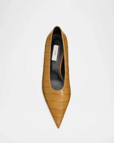 TOTEME 35mm Sharp Croc-Embossed Leather Pumps | Thumbnail 4