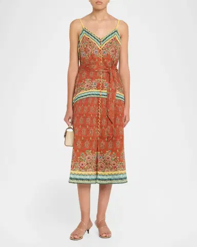 Elie Tahari The Brooks Lace-Trim Floral Midi Dress | Thumbnail 2