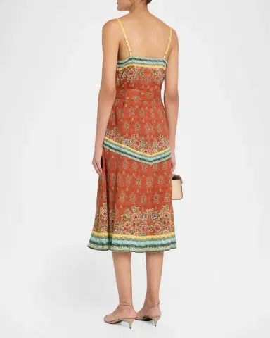 Elie Tahari The Brooks Lace-Trim Floral Midi Dress | Thumbnail 3