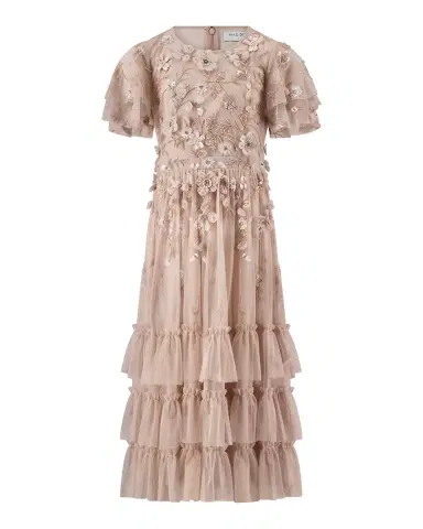 Mac Duggal Girl's Embellished Flutter-Sleeve Ruffle Dress, Size 4-14 | Thumbnail 3