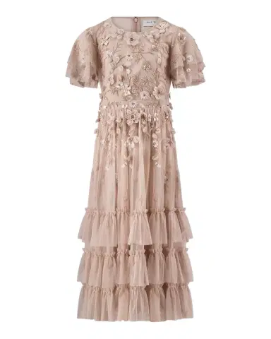 Mac Duggal Girl's Embellished Flutter-Sleeve Ruffle Dress, Size 4-14 | Thumbnail 1