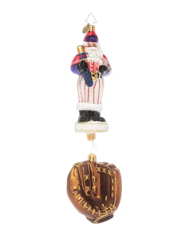 Christopher Radko Slugger Santa Christmas Ornament