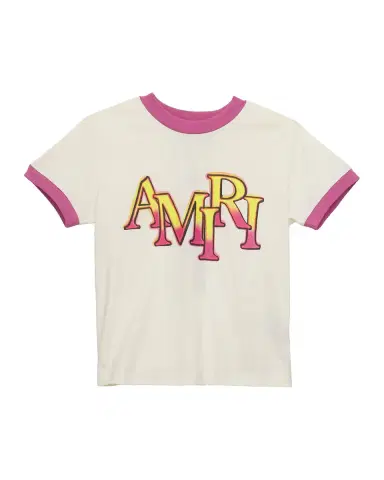 AMIRI Kid's Staggered Logo Ringer T-Shirt | Thumbnail 3