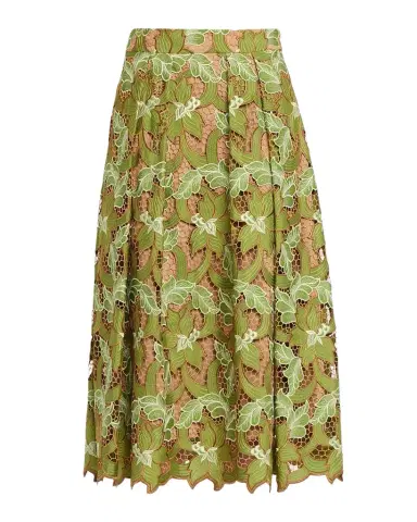Elie Tahari The Hailey Pleated Floral Lace Midi Skirt | Thumbnail 1 Elie Tahari The Hailey Pleated Floral Lace Midi Skirt | Thumbnail 1
