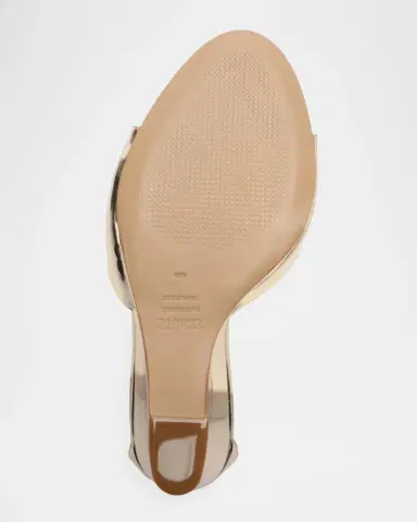 Schutz 100mm Scarlett Metallic Leather Wedge Sandals | Thumbnail 4