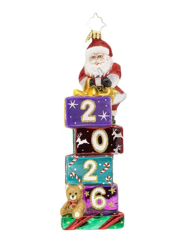 Christopher Radko 2026 Stacking Up the Years Christmas Ornament