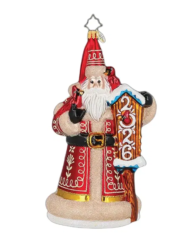 Christopher Radko 2026 Country Cardinal Santa Christmas Ornament