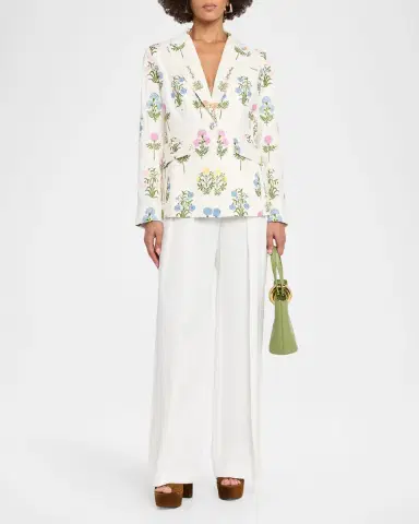 Elie Tahari The Amelia Floral-Embroidered Jacket | Thumbnail 2 Elie Tahari The Amelia Floral-Embroidered Jacket | Thumbnail 2