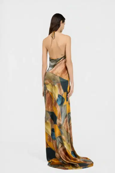 Roberto Cavalli Patchwork Print Silk Slip Dress | Thumbnail 3 Roberto Cavalli Patchwork Print Silk Slip Dress | Thumbnail 3