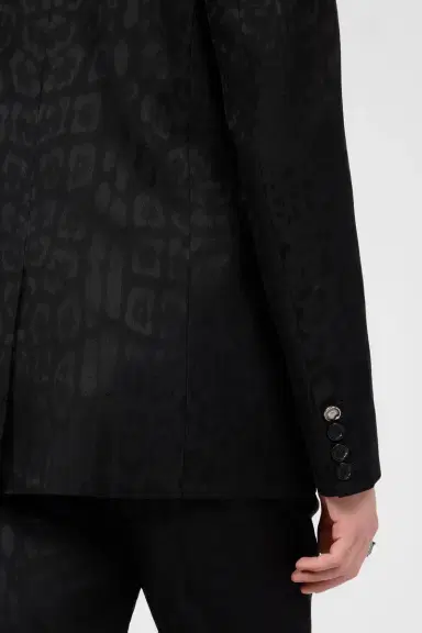 Roberto Cavalli Black Jacquard Tailored Jacket | Thumbnail 5 Roberto Cavalli Black Jacquard Tailored Jacket | Thumbnail 5