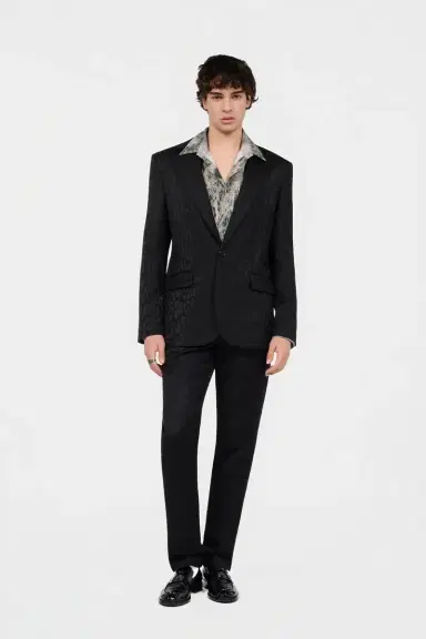 Roberto Cavalli Black Jacquard Tailored Jacket | Thumbnail 6 Roberto Cavalli Black Jacquard Tailored Jacket | Thumbnail 6