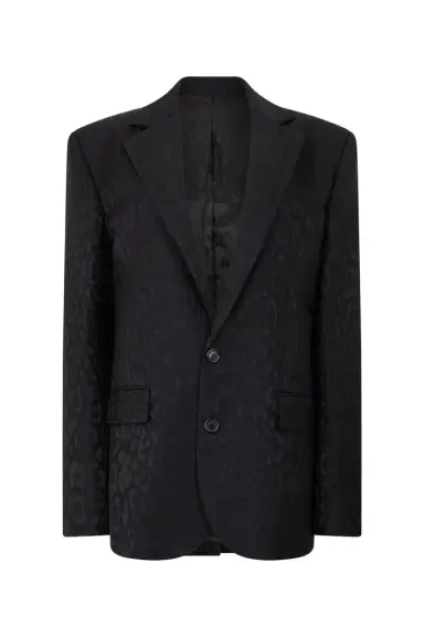 Roberto Cavalli Black Jacquard Tailored Jacket | Thumbnail 1 Roberto Cavalli Black Jacquard Tailored Jacket | Thumbnail 1
