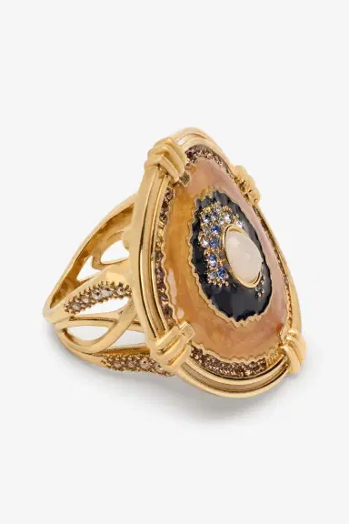 Roberto Cavalli Butterfly Ring Gold And Ocean Blue | Thumbnail 3 Roberto Cavalli Butterfly Ring Gold And Ocean Blue | Thumbnail 3
