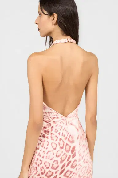 Roberto Cavalli Jaguar Pink Print Midi Dress | Thumbnail 5 Roberto Cavalli Jaguar Pink Print Midi Dress | Thumbnail 5