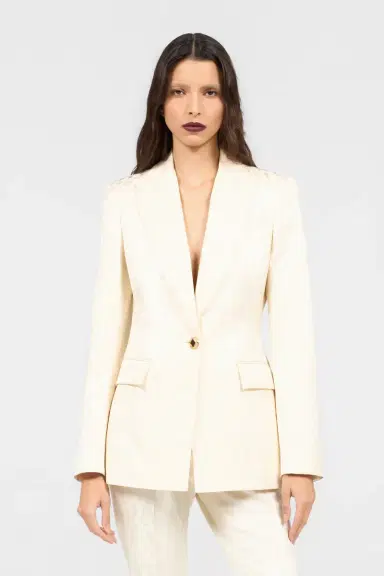 Roberto Cavalli Ivory Jacket With Jaguar Motif | Thumbnail 2 Roberto Cavalli Ivory Jacket With Jaguar Motif | Thumbnail 2