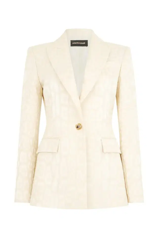Roberto Cavalli Ivory Jacket With Jaguar Motif