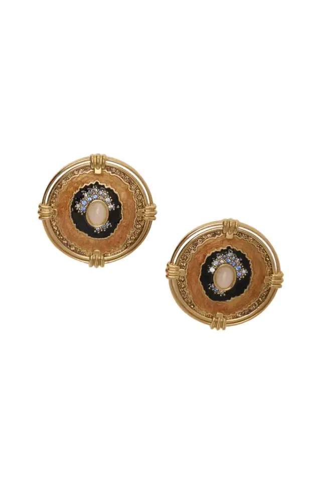 Roberto Cavalli Butterfly Earrings Gold And Ocean Blue