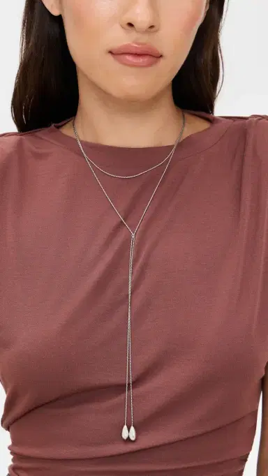 Isabel Marant Long Necklace Silver One Size | Thumbnail 3