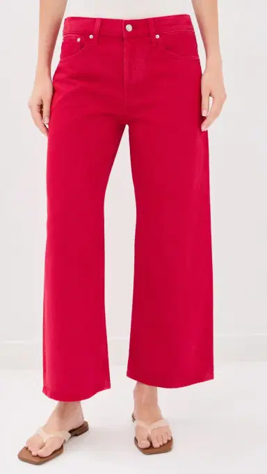 Madewell Low-Slung Baggy Crop Jeans in Varsity Red Varsity Red | Thumbnail 2