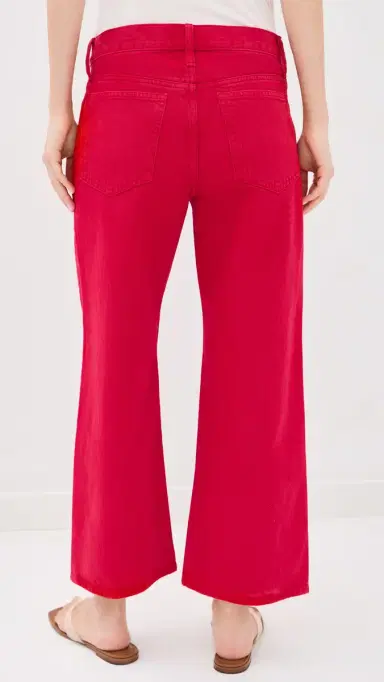 Madewell Low-Slung Baggy Crop Jeans in Varsity Red Varsity Red | Thumbnail 3