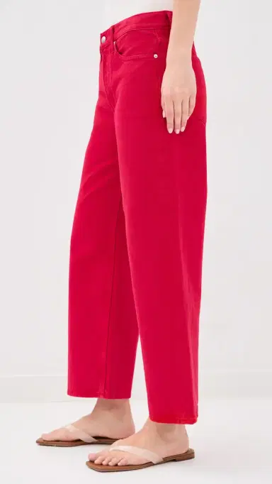 Madewell Low-Slung Baggy Crop Jeans in Varsity Red Varsity Red | Thumbnail 4