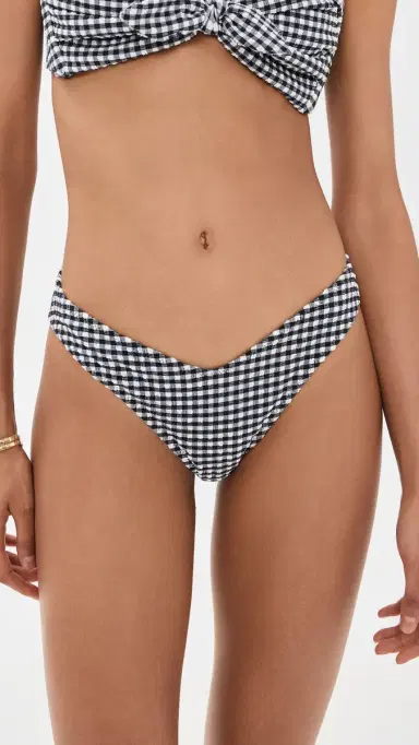 Montce Gingham ulu Bikini Bottoms Black & White Gingham | Thumbnail 2