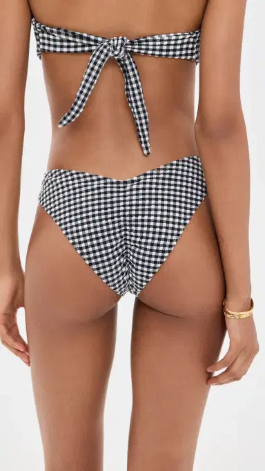 Montce Gingham ulu Bikini Bottoms Black & White Gingham | Thumbnail 3