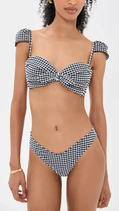 Montce Gingham ulu Bikini Bottoms Black & White Gingham | Thumbnail 4