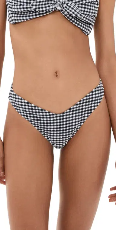 Montce Gingham ulu Bikini Bottoms Black & White Gingham | Thumbnail 1