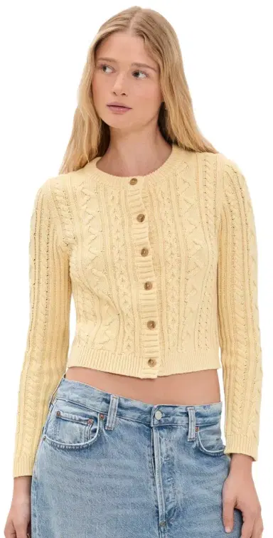 Denimist Riley Cardigan Washed Yellow M | Thumbnail 1