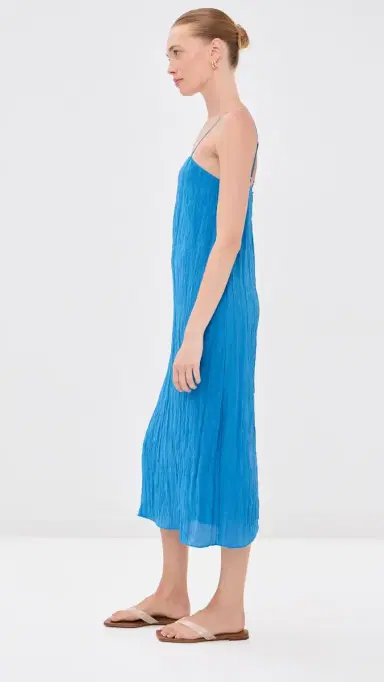 Tibi The Crinkle Slip Dress Bright Blue | Thumbnail 4 Tibi The Crinkle Slip Dress Bright Blue | Thumbnail 4