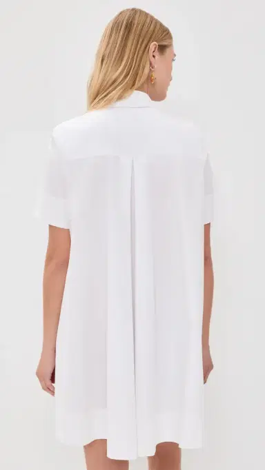 Polo Ralph Lauren Super Poplin Collared Short Sleeve Dress White 2 | Thumbnail 3