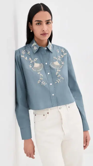Veronica Beard Aderes Shirt Blue Steel | Thumbnail 2 Veronica Beard Aderes Shirt Blue Steel | Thumbnail 2