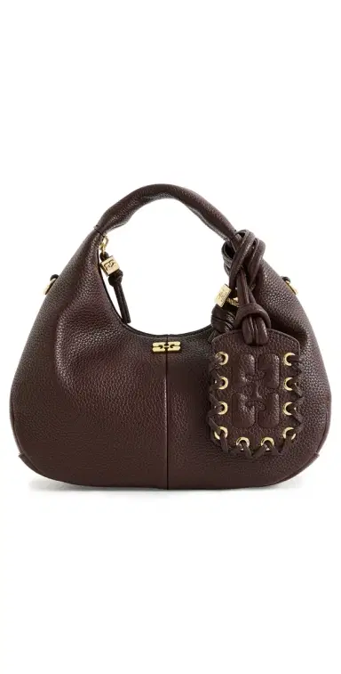 Ganni Hobo Mini Grained Bag | Thumbnail 1 Ganni Hobo Mini Grained Bag | Thumbnail 1