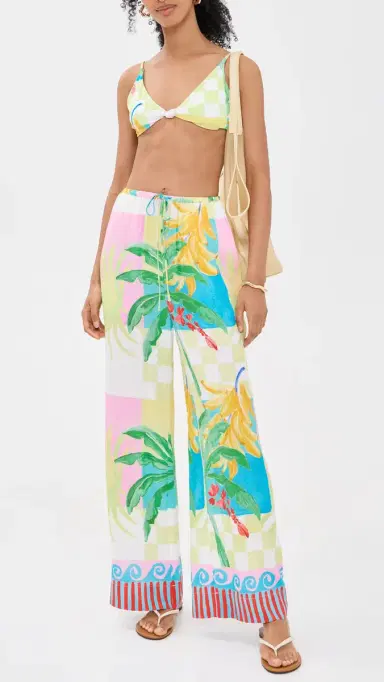 MINKPINK Palmira Drawstring Pants Vacation Palms L | Thumbnail 5