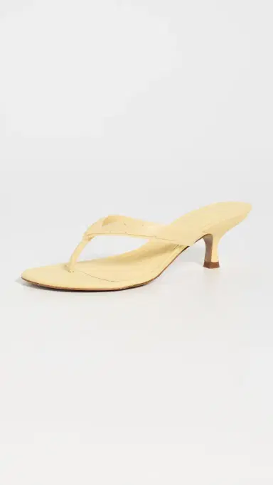 Farm Rio Rob Kitten Heel Sandals Pale Banana 9 | Thumbnail 2