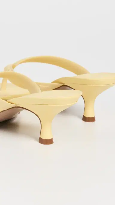 Farm Rio Rob Kitten Heel Sandals Pale Banana 9 | Thumbnail 4