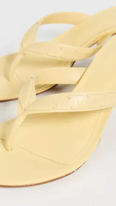 Farm Rio Rob Kitten Heel Sandals Pale Banana 9 | Thumbnail 6
