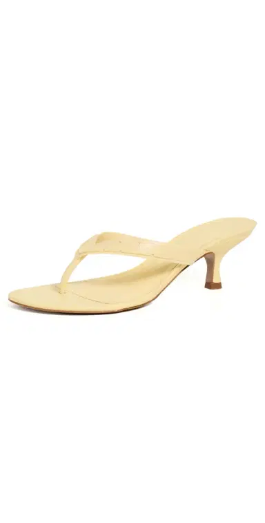 Farm Rio Rob Kitten Heel Sandals Pale Banana 9 | Thumbnail 1