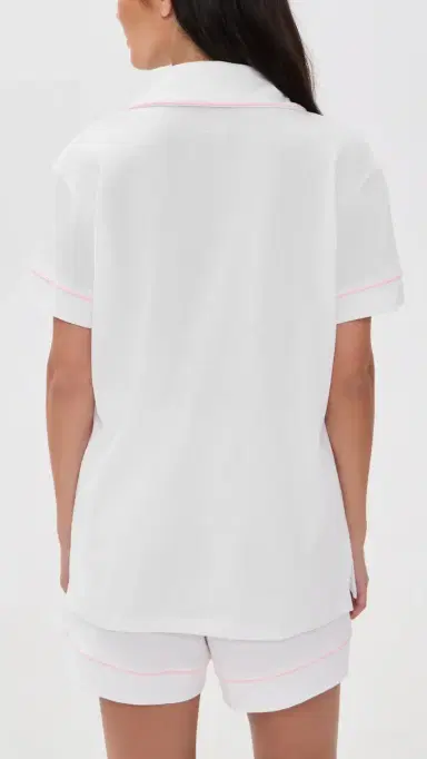Petite Plume Pima Piping Short et White | Thumbnail 3