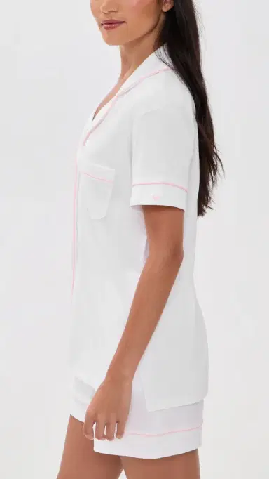 Petite Plume Pima Piping Short et White | Thumbnail 4