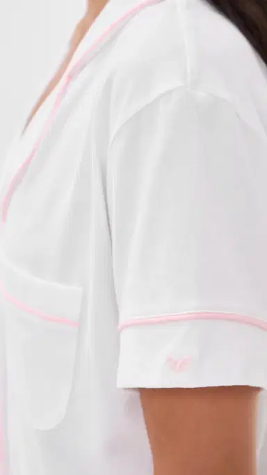 Petite Plume Pima Piping Short et White | Thumbnail 6