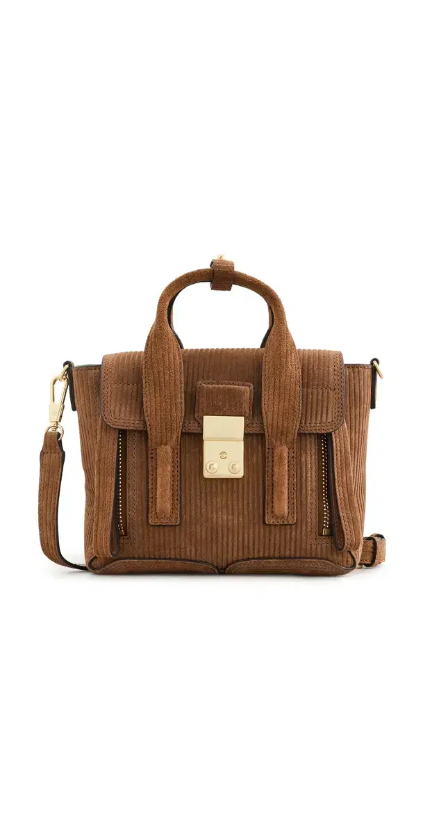 3.1 Phillip Lim Embossed Suede Pashli Mini Crossbody Bag Saddle One Size