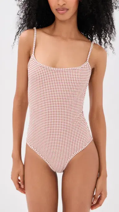 Hill House Home The Emerson One Piece Rust Gingham L | Thumbnail 2