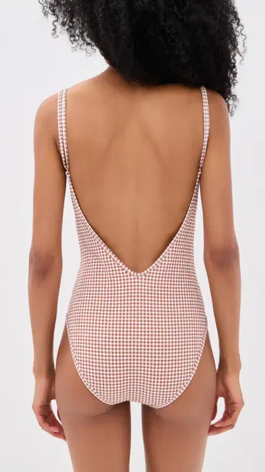 Hill House Home The Emerson One Piece Rust Gingham L | Thumbnail 3