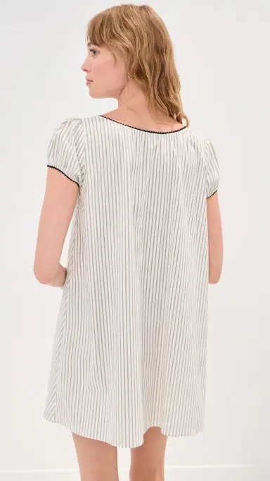 LE BOP Babydoll Mini Dress /Black Stripe | Thumbnail 4